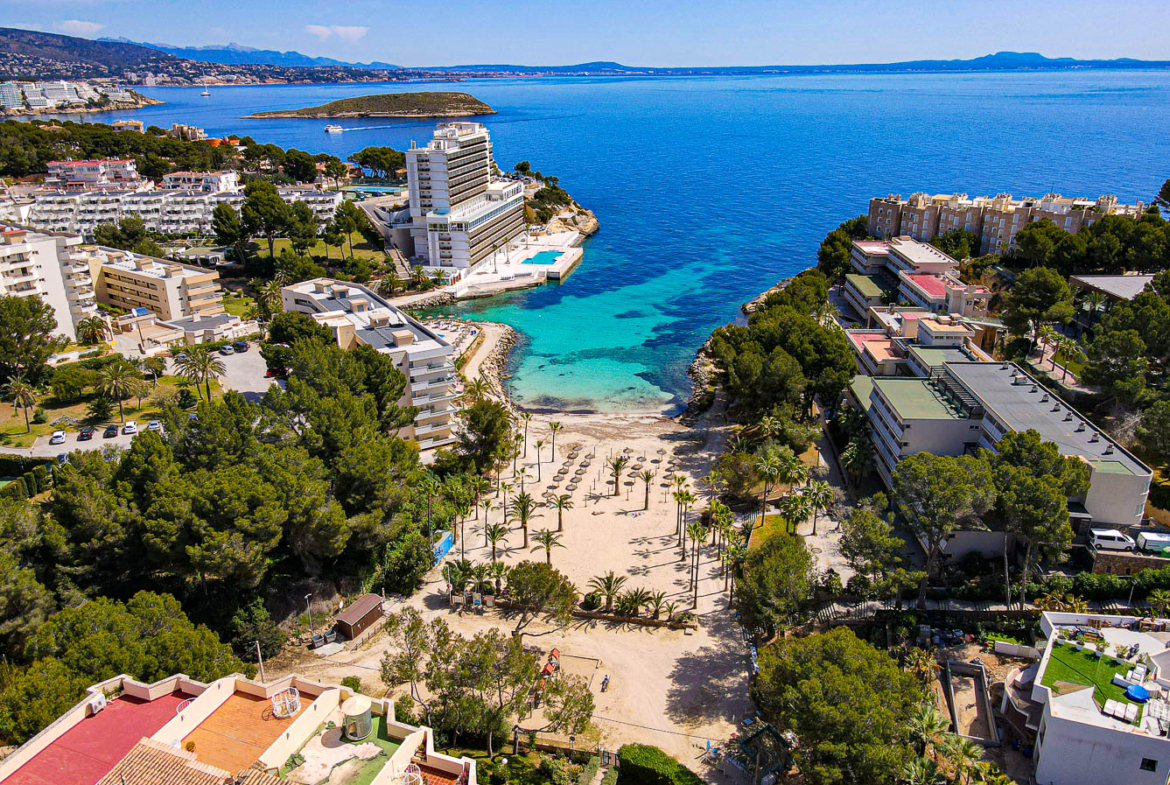 The beach and the sea of Cala Vinyes