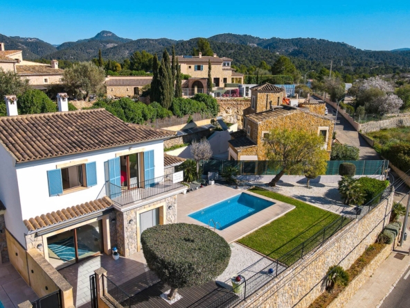 House, Pool and Garden view of a house in Es Capdella